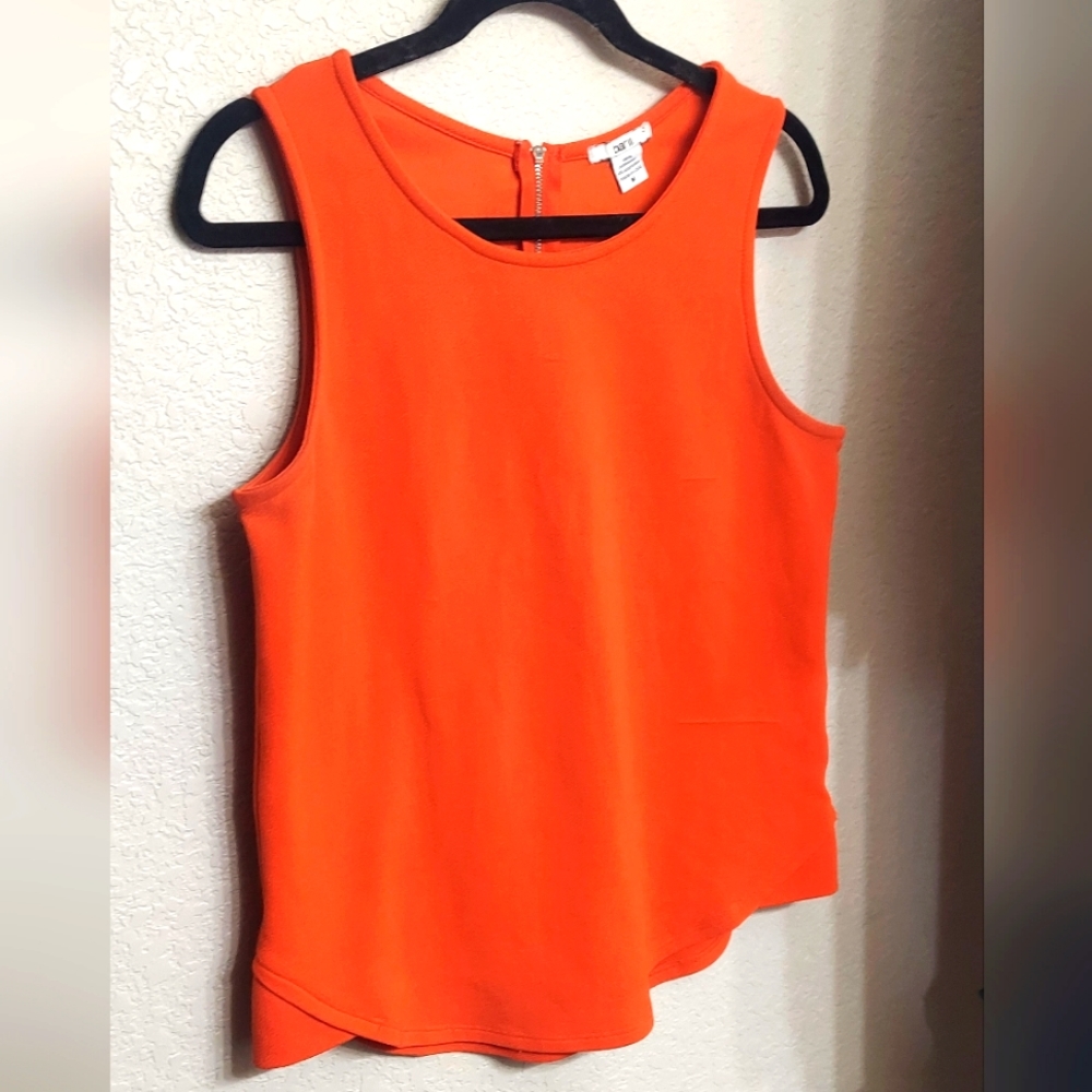 BAR 111- ORANGE TANK TOP ☆ Women's M Sleeveless Coral Orange Dress Blouse Shirt